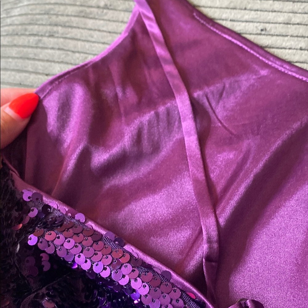 NWT AllegraK Purple Sequin Dress Taylor Swift Speak Now Size Large - Picture 4 of 4
